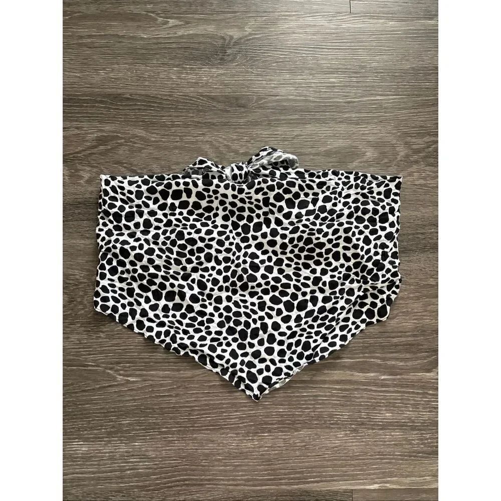 NWOT Miscreants London X revolve Black & White Animal Print Bandana Top US 4 UK8